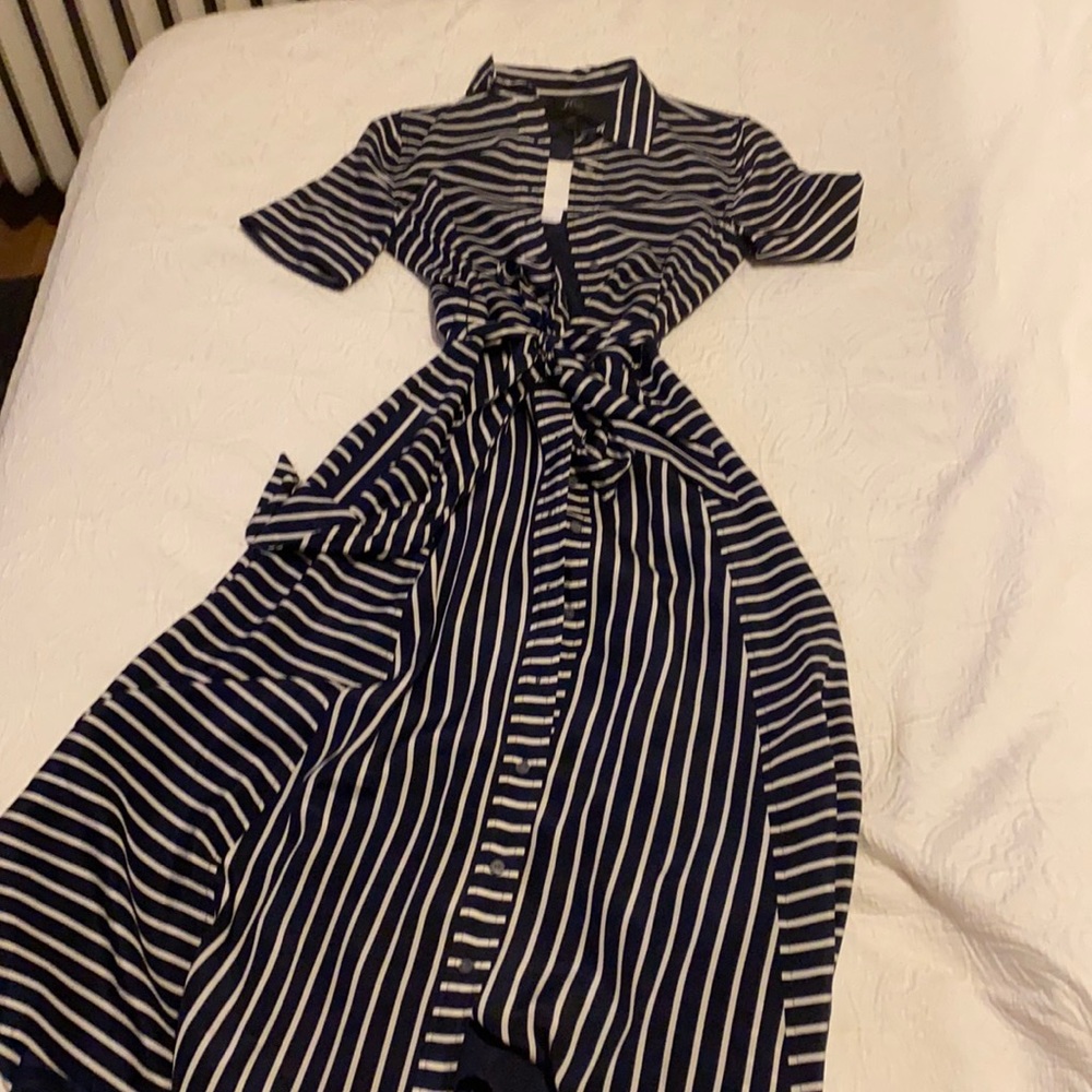 J. Crew long silk button down dress